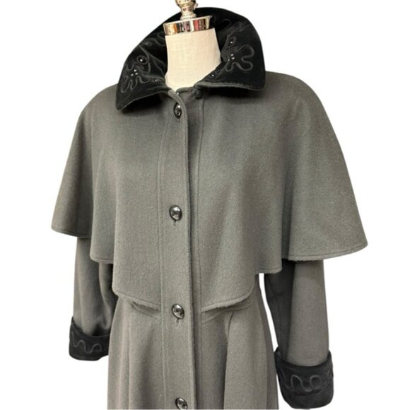 Vintage Charles Klein for Forstmann Wool Princess Coat Cape Collar Maxi Overcoat - Picture 7 of 14